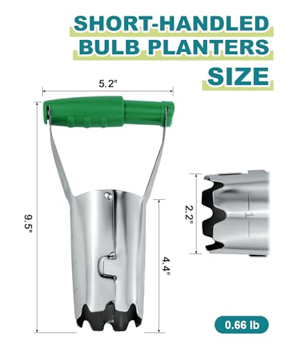 Bulb Planter with Depth Markers, Automatic Soil Release Transplanter - size: 4-inch Bulb Planter Ⅱ