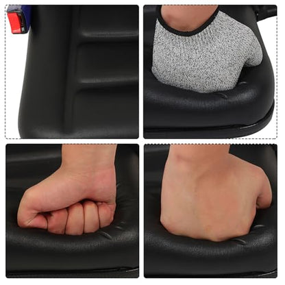 GXYWADY Universal Adjustable Fold Down Forklift Seat Replacement for Tractor Loader Excavator Forklift Black