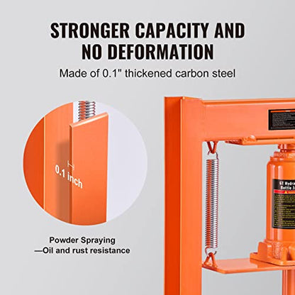 VEVOR Hydraulic 6 Ton H-Frame Garage Floor Adjustable Shop Press