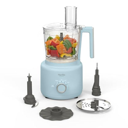 Martha Stewart 10 Cup Food Processor & Electric Chopper, One Touch Pulse - color: Sky Blue