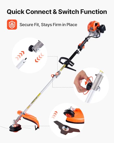 VEVOR Gas Hedge Trimmer 2 Cycle 63 cc 5-in-1 Gas Power Handheld Cutter - size: 63cc