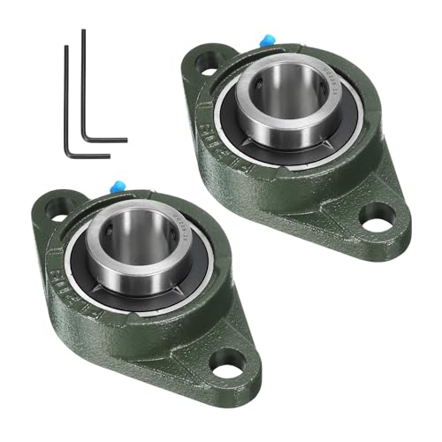 uxcell 2pcs UCFL209-26 Pillow Block Bearings 1-5/8 inch Bore Self Alignment, Solid Cast Iron Base Mounted Chrome Steel Bearings - size: UCFL209-26