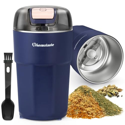 Hermolante Herb Spice Grinder, One-key Start, 80g Capacity