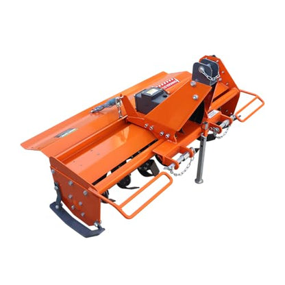 3-Point 37" Rotary Tiller Attachment for Cat 1 Tractors, 540 RPM PTO Driven Cultivator, Replaceable L-Shaped Tines, 5" Working Depth - size: 37"