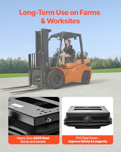 VEVOR Seat Suspension Kit Without Seat Slider Track, Universal Air Ride Seat Suspension for Zero Turn Lawn Mower, with Dustcover, Tractor Seat Suspension ‎Kit for Forklift, Bulldozers - style: No Slide Rail W/Dust Cover