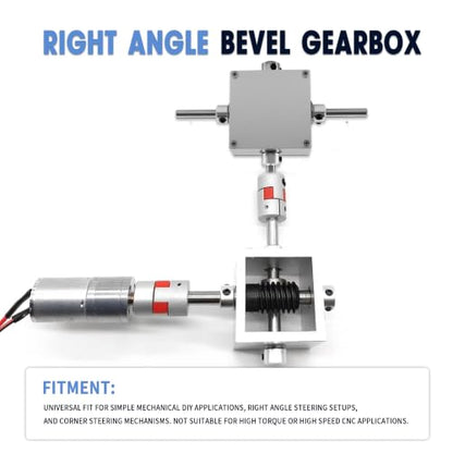 90 Degree Right Angle Bevel Gearbox 1:1 Forward Double Output Shaft 6mm - size: 6mm 2 Forward Output