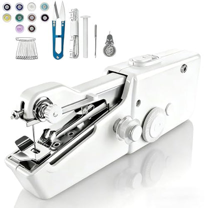 Handheld Sewing Machine, Mini Sewing Machine with Sewing Accessories, Electric Portable Stitch Tool for Beginners, DIY, Home