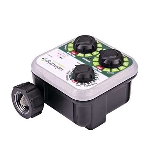 Raindrip R675CT Analog 3-Dial Water, Sprinkler Timer with Rain Delay for Drip Irrigation, Garden, Self-Watering - style: Analog