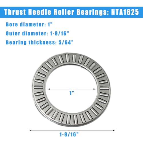 4 Sets NTA1625+2TRA, Thrust Needle Roller Bearings, ID 1", OD 1-9/16" - size: NTA1625+2TRA