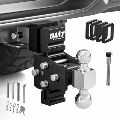 OMT Adjustable Trailer Hitch, 2.5" Receiver, 20000 lb GTW - size: 2.5" Receiver 5" Drop & Rise