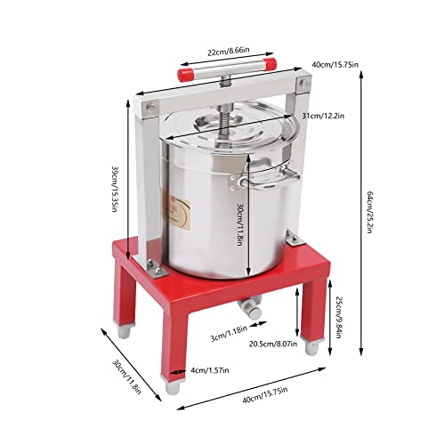 Large Fruit Honey Presser Extractor, Fruit Wine Press Making Manual Juice Maker, Cider, Wine, Grape, Apple Press Extractor for Wine and Juice Making - style: 13.3L
