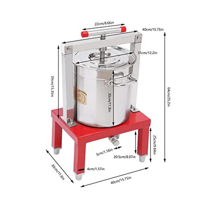 Large Fruit Honey Presser Extractor, Fruit Wine Press Making Manual Juice Maker, Cider, Wine, Grape, Apple Press Extractor for Wine and Juice Making - style: 13.3L