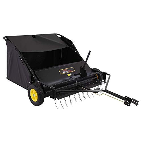 Brinly STS-42BHDK-A 40" Tow-Behind Lawn Sweeper with Dethatcher and Hamper Windscreen - size: 40"