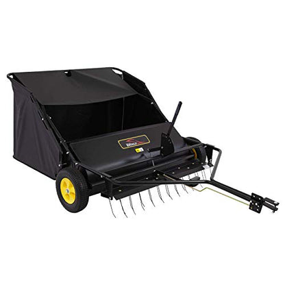 Brinly STS-42BHDK-A 40" Tow-Behind Lawn Sweeper with Dethatcher and Hamper Windscreen - size: 40"