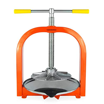 Varomorus Stainless Steel Wine Fruit Press for Apple, Grape, Berries, Honey, Manual Crusher Juice Maker (15L / 4 Gal) - size: 15L / 4 Gal