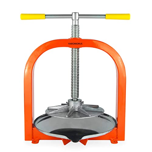 Varomorus Stainless Steel Wine Fruit Press for Apple, Grape, Berries, Honey, Manual Crusher Juice Maker (10L / 2.6 Gal) - size: 10L / 2.6 Gal