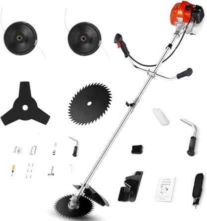 Gas Powered Weed Wacker 4 in 1, 58cc Brush Cutter, String Trimmer, Orange - color: Orange