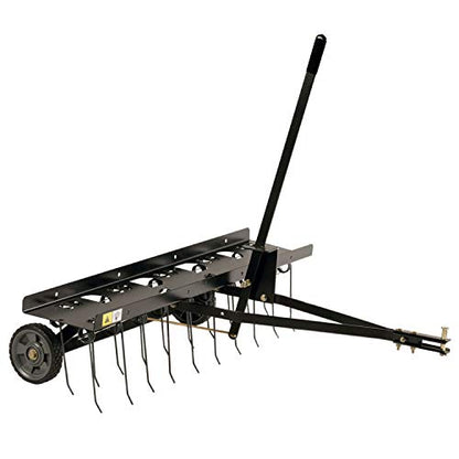 Brinly DT-402BH-A Tow Behind Dethatcher with Transport Mode, 40", Matte Black - color: Matte Black