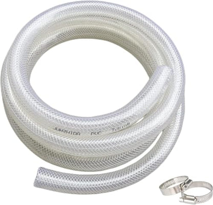 1" ID x 1 19/64" OD - 50 Ft High Pressure Braided Clear PVC Tubing Flexible Vinyl Tube, Heavy Duty Reinforced Hose Tubing, BPA Free and Non Toxic - size: 1" ID x 1 19/64" OD, style: 50 Ft
