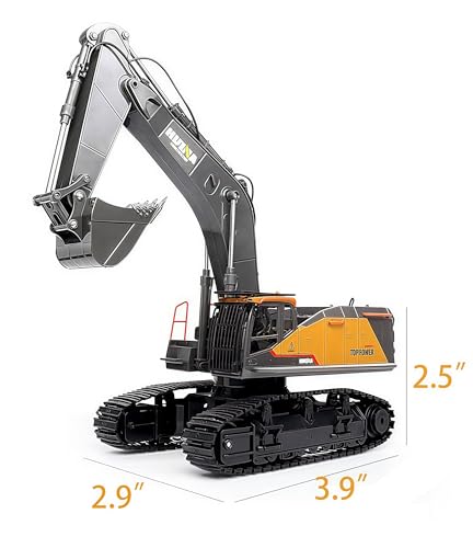 Gemini&Genius Alloy Excavator Model Construction Digger Engineering Vehicle - color: Yellow