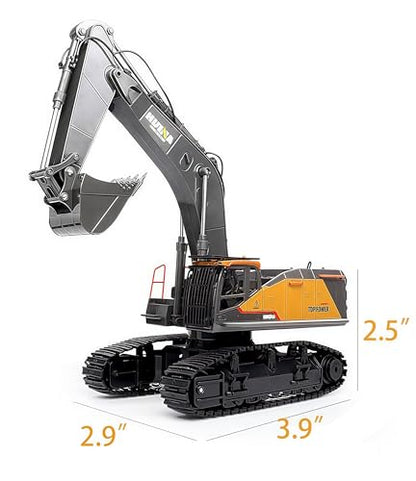 Gemini&Genius Alloy Excavator Model Construction Digger Engineering Vehicle - color: Yellow