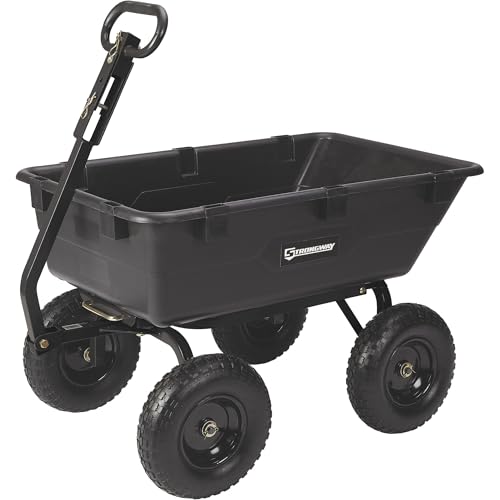 Strongway Poly Garden Wagon, 1,200-Lb. Capacity, 44in.L x 26in.W
