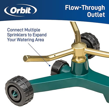 Orbit 58257N Lawn and Garden 3-Arm Metal Sprinkler with Wheel Base (Pack of 3) - style: 3-Arm Sprinkler (Pack of 3)