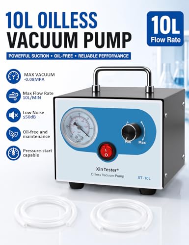 Adjustable 10L/Min Dual Pressure Lab Pump for Filtration,Portable & Oilless