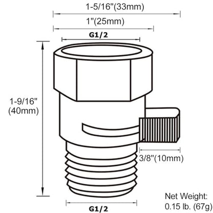 Angle Simple Shower Head Shut Off Valve, Water Flow Control Valve, Chrome - color: Chrome