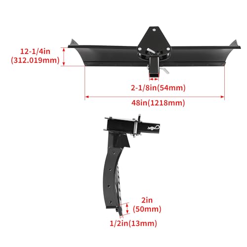 Scrape Blade Implement 3-Point 48" 2 Inch Receiver for ATV UTV