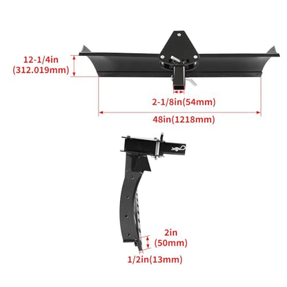 Scrape Blade Implement 3-Point 48" 2 Inch Receiver for ATV UTV