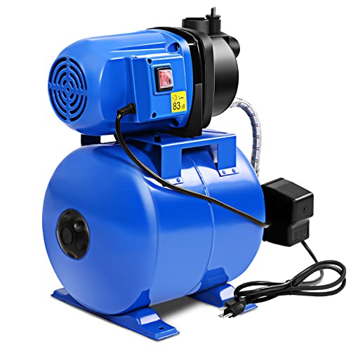 IRONMAX 1.6HP Shallow Well Pump with Pressure Tank, Blue