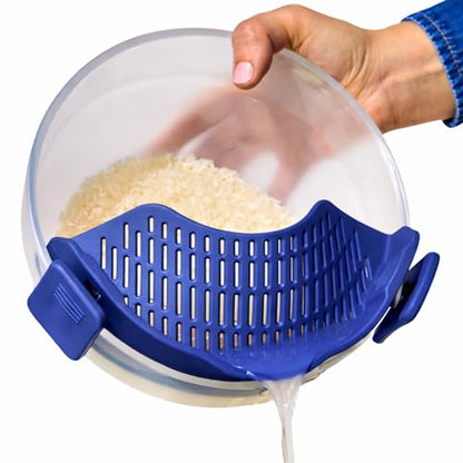 Anyday Silicone Clip On Strainer, Blueberry - color: Blueberry