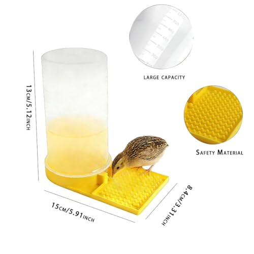Large Capacity Quail Water Feeder with Small Cleaning Brush,Button Quail Supplies for coturnix cage,Baby Chick Water Feeder for Poultry Starter,Universal for Baby Chicks/Baby Birds