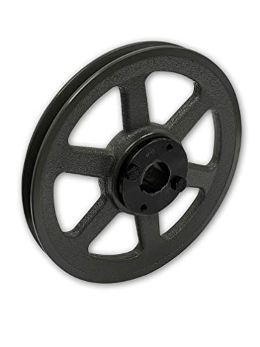 Single Groove 7.75" Cast Iron Electric Motor " H " Pulley/Sheave, Bushing Included, for 3/8" and 1/2" Top Width 3L/A/AK/4L/4LK Section V Belt, 1 Groove (1" Shaft / 1.00 Bore, AK79H) - size: 1" Shaft / 1.00 Bore
