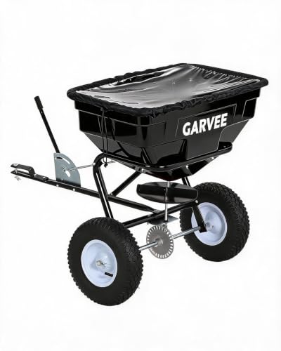 Heavy Duty 125L Tow & Pull Behind Broadcast Spreader, 9.8FT Spreading Width - color: Black 125L