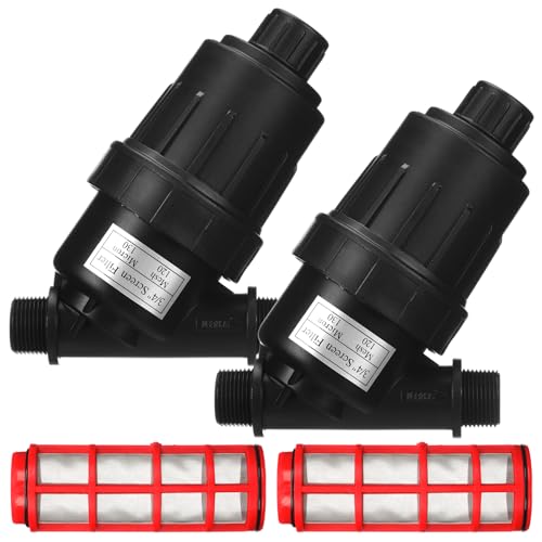 Glooglitter 2 Pcs 3/4" NPT Drip Irrigation Y Filter, 120 Mesh Screen