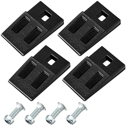Hicarer 4 Pack 3 Point Auger Cutting Edge with Screw Square Hole Replacement Auger Teeth with Hardware for Most Heavy Duty 3 Point Post Hole Digger