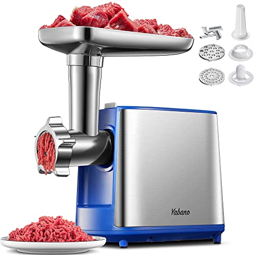 Electric Meat Grinder Heavy Duty Meat Mincer with Sausage Stuffer Kit - color: Blue