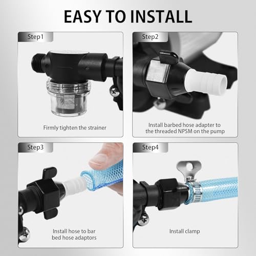 WASSERMANN RV Water Pump 12V DC 4008-101-A65/E65 Replacement, 3.0 GPM 55PSI, Quiet Water Pump for Camper RV Shower Garden Industrial Yacht Sprayer Food Truck Travel Trailer Water Pumps with Acessories - color: White04