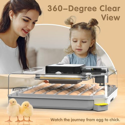 Egg Incubator Incubators for Hatching Eggs 48 Eggs for Lab Home Farm with Automatic Egg Turning for Chicken, Ducks, Goose, Quail
