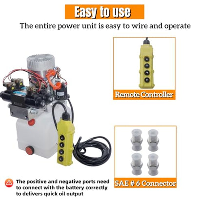 4 Way Double Acting Hydraulic Power Unit with 4.5 Quart Reservoir