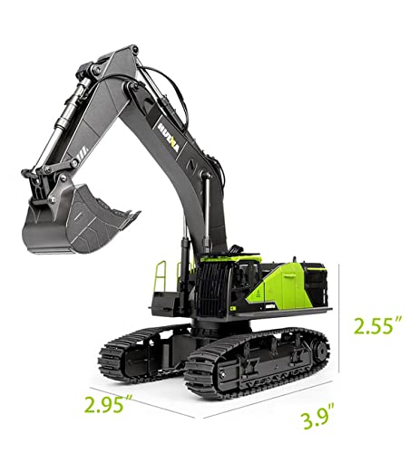 Gemini&Genius Alloy Excavator Model Construction Digger Engineering Vehicle - color: Green
