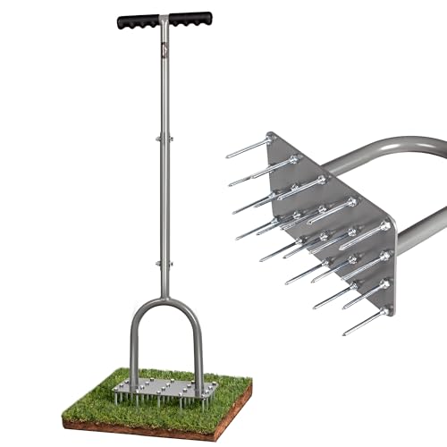 Walensee 4-Row Lawn Aerator Tool with 20 Steel Spikes for Small Yards - style: 4-Row Spikes