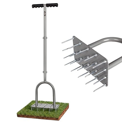 Walensee 4-Row Lawn Aerator Tool with 20 Steel Spikes for Small Yards - style: 4-Row Spikes