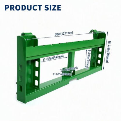 Garvee 2500 Lbs Skid Steer Pallet Fork Frame for JD Tractors, Green - color: Green-2500lbs-jd