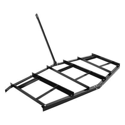 ALMULOO 84" Width Drag Harrow Fit for ATV UTV Garden Lawn Tractors Steel Black Powder Coated Tow Behind Drag Harrow Rake Driveway Grader Pin-Style Hitch