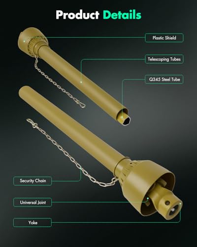 SCITOO Yellow 43"-71" PTO Shaft, 1-3/8" PTO Drive Shaft - color: Yellow, size: 43"-71"