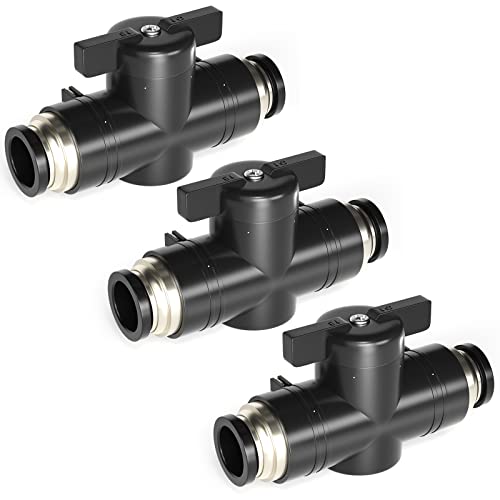 TAILONZ 1/2"OD Push-to-Connect Fitting Ball Control Valve BVU-1/2 3Pcs - size: 1/2"OD/3PCS