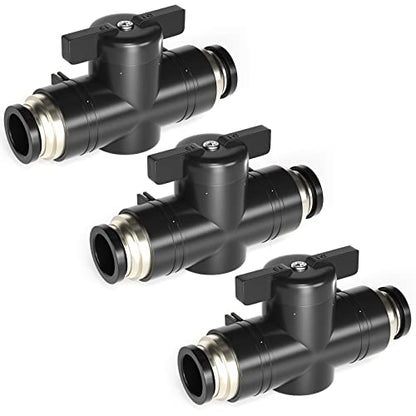 TAILONZ 1/2"OD Push-to-Connect Fitting Ball Control Valve BVU-1/2 3Pcs - size: 1/2"OD/3PCS